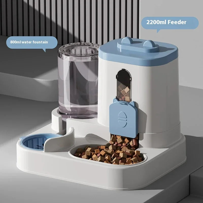 Dog Auto Feeder and Water Dispenser Gravity Food Feeder and Waterer Set with Pet Food Bowl Universal Pet Products