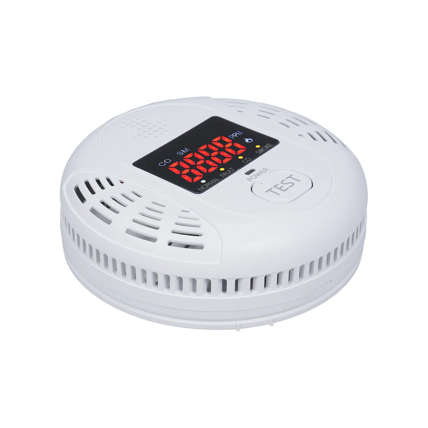 2 in 1 Smoke Carbon Monoxide Alarm Detector Dual Sensor with LCD Display Screen for Hotels Office Buildings Teaching Buildings