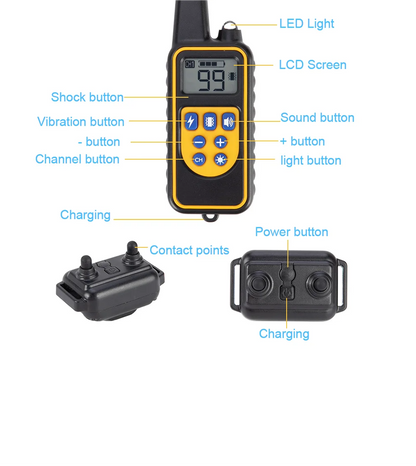 800M Dog Training Equipment Collar Professional Chain for 3 Dogs Small Large Bark with Remote Control 3 Mode Dog Training Collar