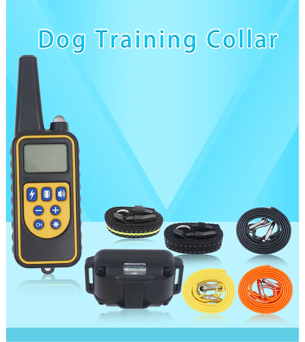 800M Dog Training Equipment Collar Professional Chain for 3 Dogs Small Large Bark with Remote Control 3 Mode Dog Training Collar