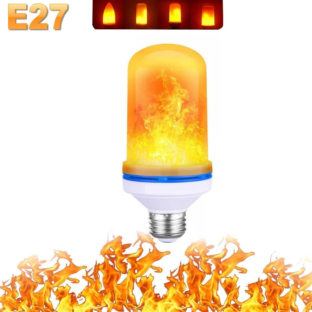 LED Flame Light Bulb 4 Modes E14 E27 Party LED Flame Effect Light Simulation Fire Lights Bulb KTV Festival Garden Decor lighting