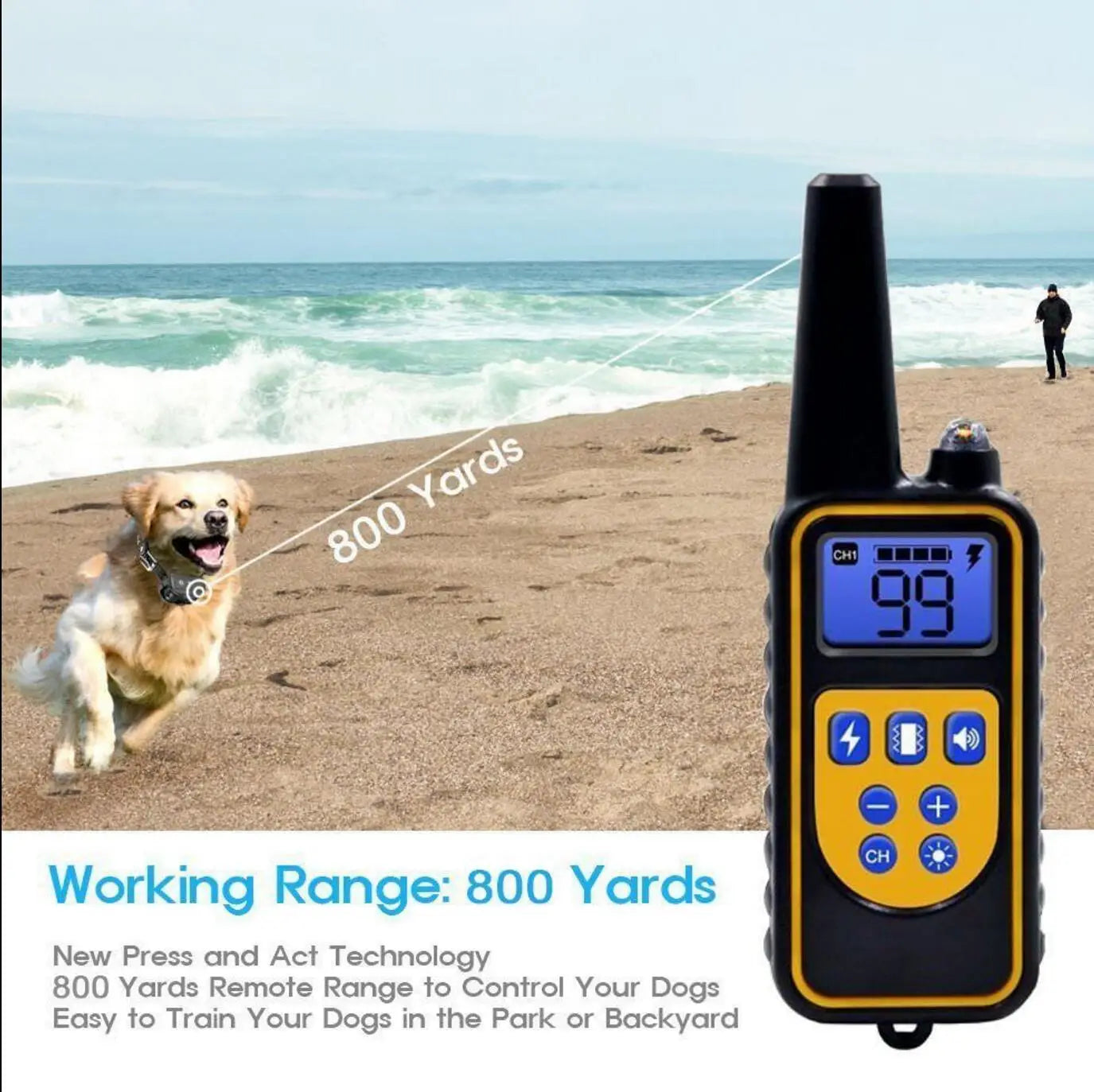 800M Dog Training Equipment Collar Professional Chain for 3 Dogs Small Large Bark with Remote Control 3 Mode Dog Training Collar