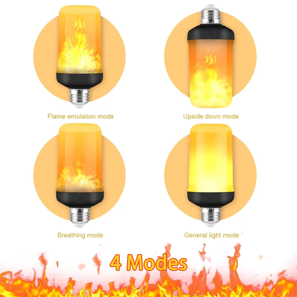 LED Flame Light Bulb 4 Modes E14 E27 Party LED Flame Effect Light Simulation Fire Lights Bulb KTV Festival Garden Decor lighting