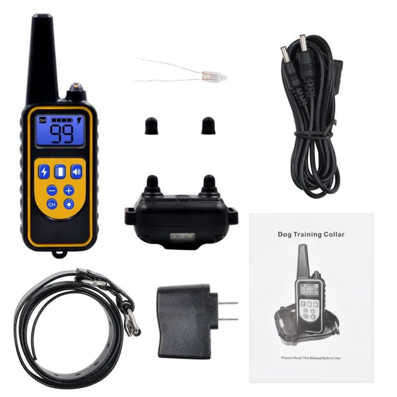Training Collar Dog 800m Anti Bark Dog Collar Waterproof With Pet Rechargeable Pet Remote Control Electric Collar For Dogs