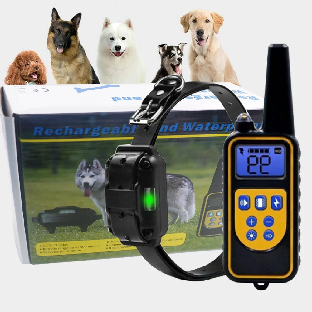 800M Dog Training Equipment Collar Professional Chain for 3 Dogs Small Large Bark with Remote Control 3 Mode Dog Training Collar