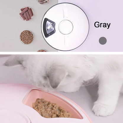6 Meal Trays, Digital Timer, Portion Control, with Voice Recorder, Automatic Feeder for Dogs and Cats, Dry and Wet Food
