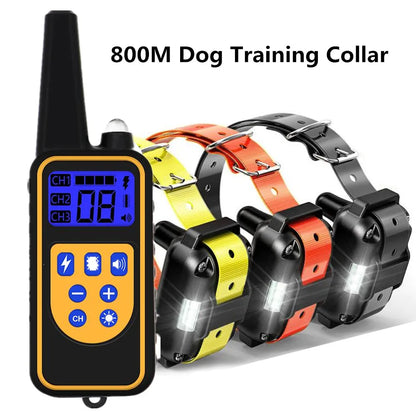 Training Collar Dog 800m Anti Bark Dog Collar Waterproof With Pet Rechargeable Pet Remote Control Electric Collar For Dogs