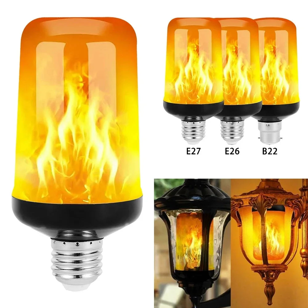 LED Flame Light Bulb 4 Modes E14 E27 Party LED Flame Effect Light Simulation Fire Lights Bulb KTV Festival Garden Decor lighting