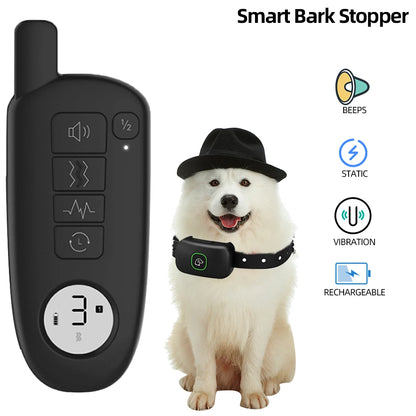 Electric Dog Training Collar Shock Vibration Sound Waterproof Dogs Anti Barking Collar for All Size Pet Training Tool ﻿