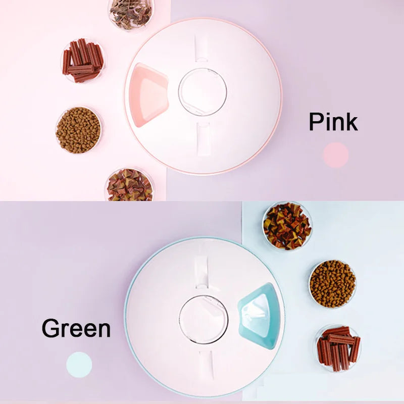6 Meal Trays, Digital Timer, Portion Control, with Voice Recorder, Automatic Feeder for Dogs and Cats, Dry and Wet Food