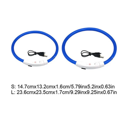 Led Usb Dog Collar Pet Dog Night Luminous Charge Collars Led Night Safety Flashing Glow Dog Loss Prevention LED Collar For Dogs