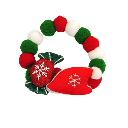 Pet Cat Fur Ball Collar Hat Elk Tie Gift Dog Decoration Small Medium-sized Dog Collar Elasticity Holiday Decoration Christmas