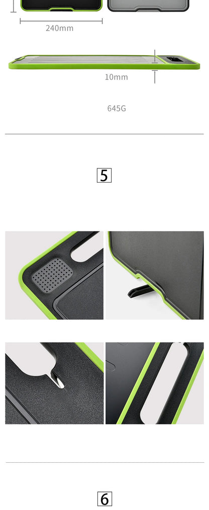 Foldable Double-Sided Thawing Cutting Board 4-in-1 Aluminum Alloy Chopping Board with Knife Sharpener and Garlic Grinder