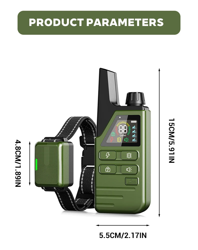 984Ft/300M Electric Dog Training Collar Remote Control Waterproof Pet BehaviorFor 10-120lbs Puppy With Shock Vibration