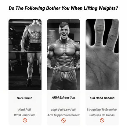 2Pcs Cowhide Gym Gloves Grips Anti-Skid Weight Power Belt Lifting Pads Deadlift Workout Fitness Palm Protection Training Guards