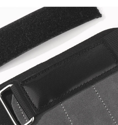 2Pcs Cowhide Gym Gloves Grips Anti-Skid Weight Power Belt Lifting Pads Deadlift Workout Fitness Palm Protection Training Guards