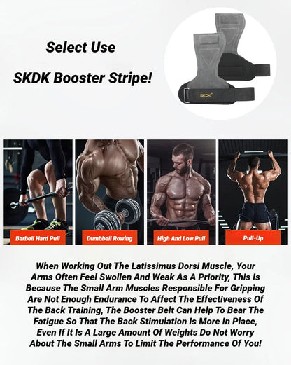 2Pcs Cowhide Gym Gloves Grips Anti-Skid Weight Power Belt Lifting Pads Deadlift Workout Fitness Palm Protection Training Guards