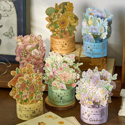 3D Pop UP Flower Greeting Cards Birthday Invitation Card Handmade Butterfly Thank You Postcard Wife Mom Girlfriend Teacher Gifts