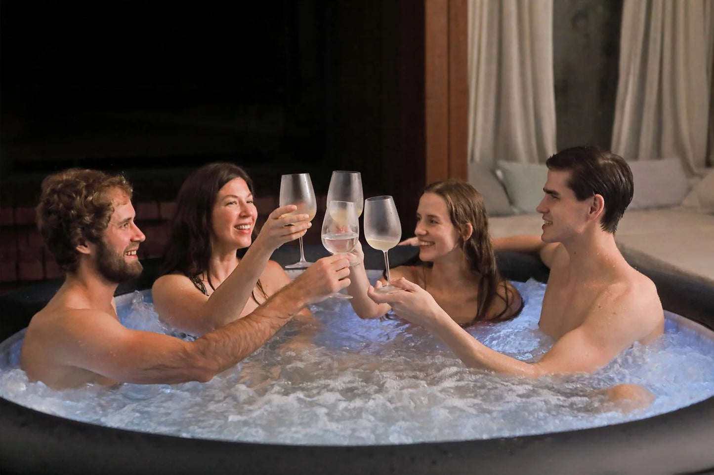 Top Grade Inflatable Luxury Pure Spa Heating Bubble Massage Pool Outdoor Hot Tub Pool Family Above Ground Spa Pool