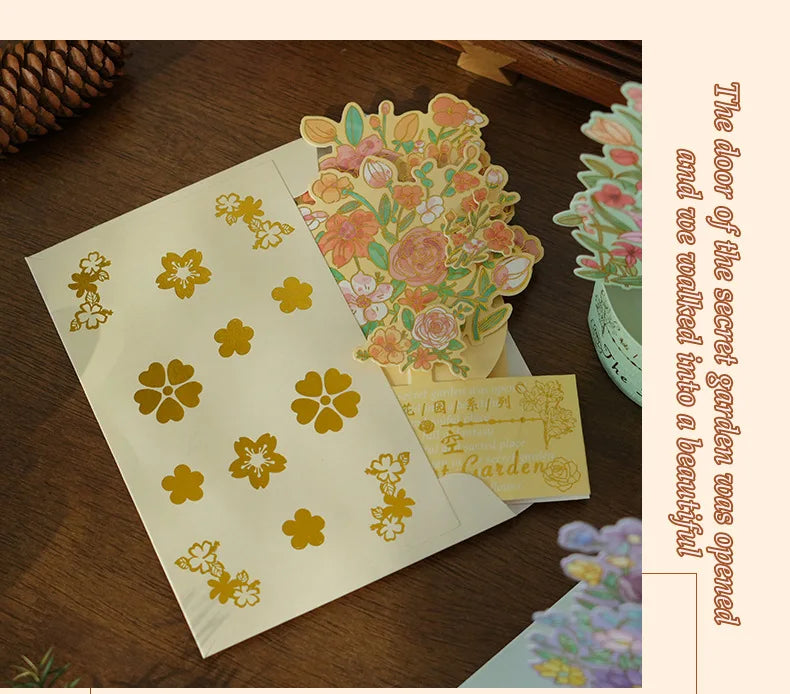 3D Pop UP Flower Greeting Cards Birthday Invitation Card Handmade Butterfly Thank You Postcard Wife Mom Girlfriend Teacher Gifts