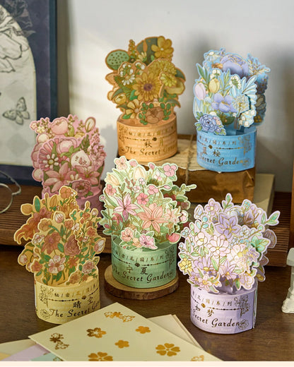 3D Pop UP Flower Greeting Cards Birthday Invitation Card Handmade Butterfly Thank You Postcard Wife Mom Girlfriend Teacher Gifts