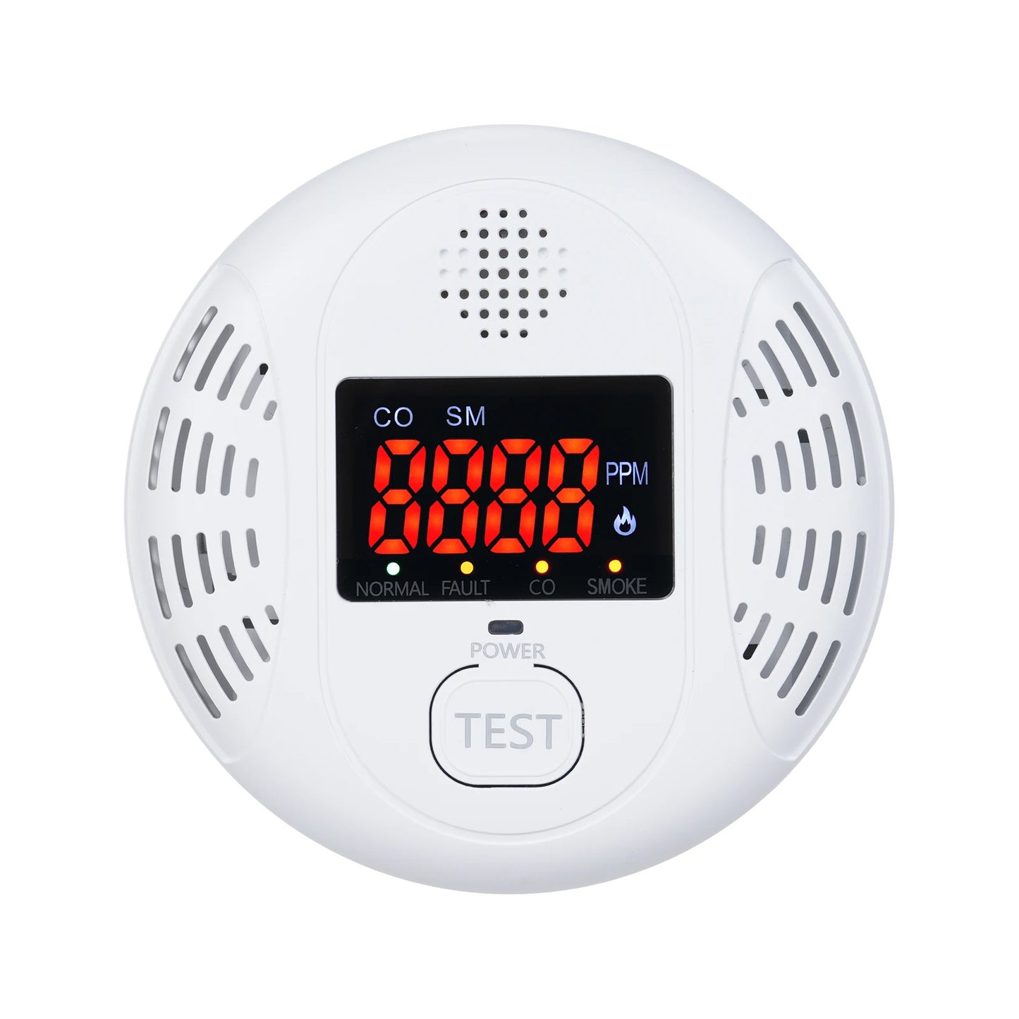 2 in 1 Smoke Carbon Monoxide Alarm Detector Dual Sensor with LCD Display Screen for Hotels Office Buildings Teaching Buildings