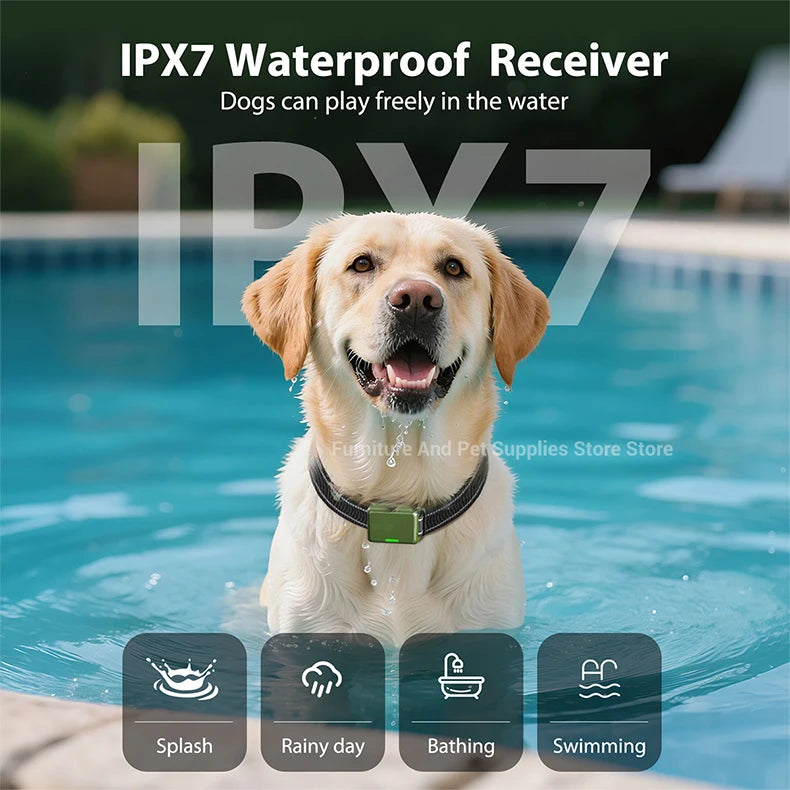 984Ft/300M Electric Dog Training Collar Remote Control Waterproof Pet BehaviorFor 10-120lbs Puppy With Shock Vibration