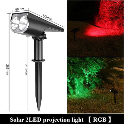 2/9LEDs RGB Solar Light Outdoors Landscape Spotlights Color Changing 2 In 1 Wireless Waterproof Solar Wall Lamp Patio Garden