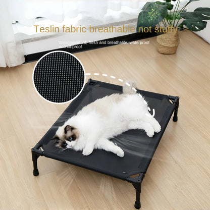 Pet Dog Cat Camping Bed  Elevated Bed for Dogs Folding Puppy Camping Bed Cat House Portable Removable Washable Dog Hammock