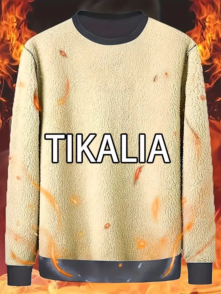 Men’s Fleece Lined Sweatshirt Winter Warm Pullover Crewneck Thick Thermal Casual Top Long Sleeve Shirt for Outdoor Sports