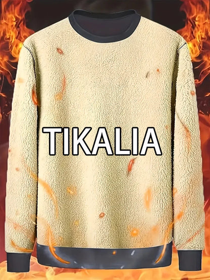 Men’s Fleece Lined Sweatshirt Winter Warm Pullover Crewneck Thick Thermal Casual Top Long Sleeve Shirt for Outdoor Sports