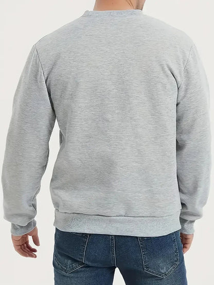 Men’s Fleece Lined Sweatshirt Winter Warm Pullover Crewneck Thick Thermal Casual Top Long Sleeve Shirt for Outdoor Sports