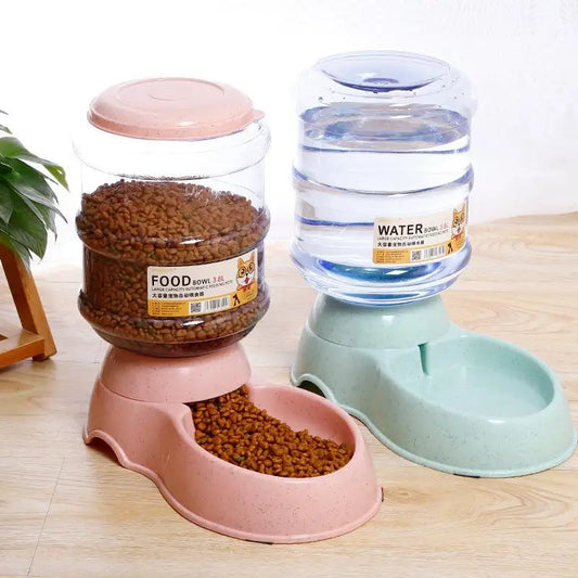 Pet automatic feeder candy colored large capacity water feeder cat dog automatic feeding pet supplies in stocks