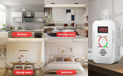 Natural Gas Detector And Carbon Monoxide CO Detector, Combustible Gas Leak Detector Monitor For Gas,Co, Methane(CH4) In Kitchen