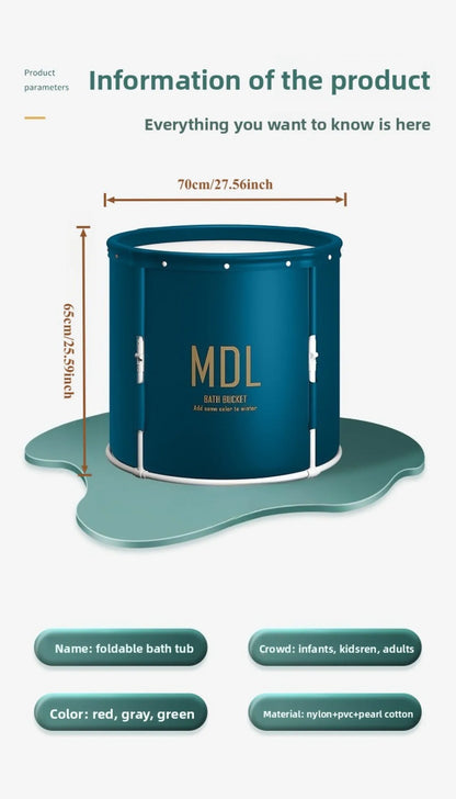1 unit Strengthened DIY-style bathtub for adults with built-in heat retention feature. A foldable home-use bath product.