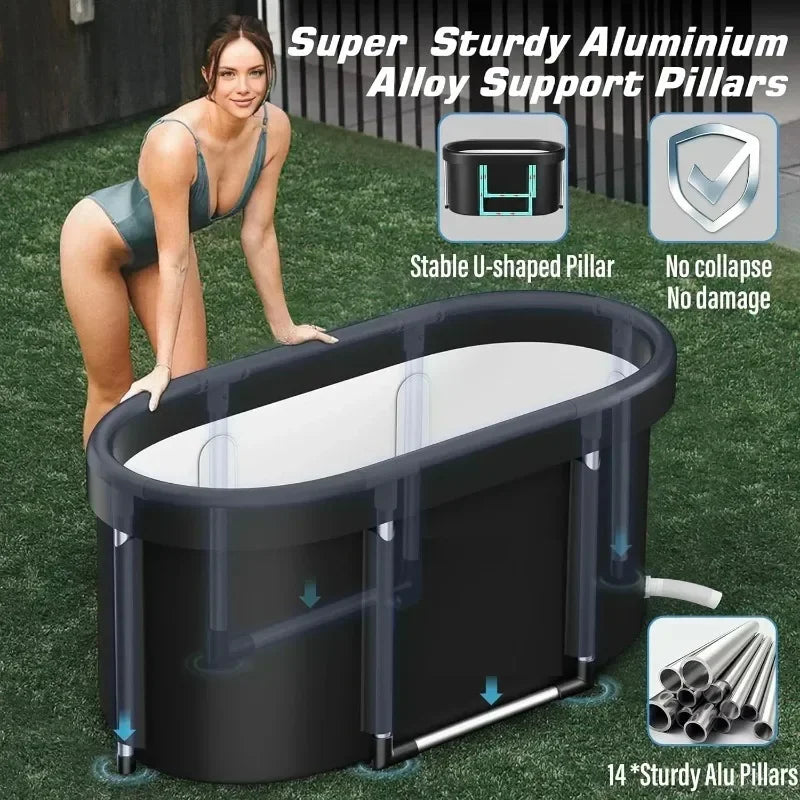 1 Ser Ice Bath Tub for Athletes Multiple Layered Portable Outdoor Cold Plunge Tub for Recovery,Cold Plunge for Family-Foldable