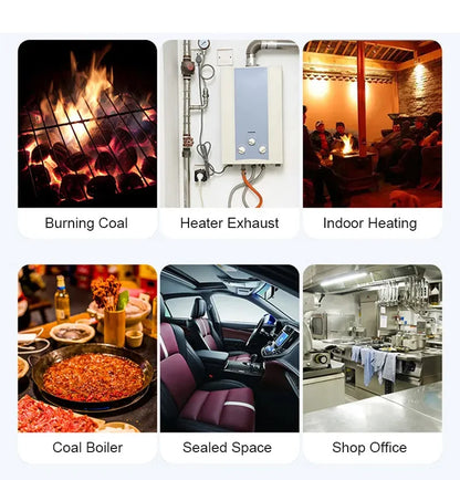 Tuya WiFi Smart Carbon Monoxide Detector Alarm 85dB Sound Warning LCD Digital Display Home Indoor Real-Time CO Monitor Poisoning