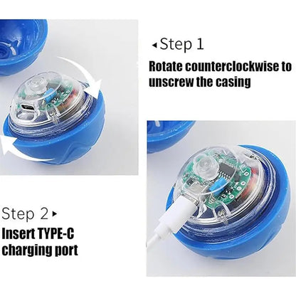 Dog Ball Toy LED Light Automatic Moving Dog Ball Interactive Rolling Shaky Ball Toy for Dogs Rechargeable pet Interactive Toys