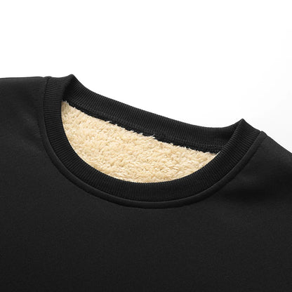 Men’s Fleece Lined Sweatshirt Winter Warm Pullover Crewneck Thick Thermal Casual Top Long Sleeve Shirt for Outdoor Sports