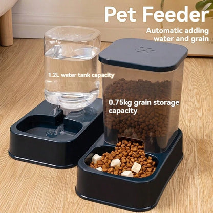 1/2 Pcs Pet Water Dispenser And 1 Pet Food Dispenser Set,  Cat Water Dispensers,  Pet Bowl Feeders