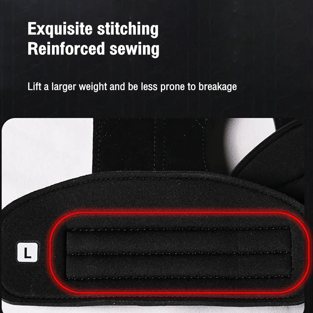 Cowhide Power-Assisted Straps Grips Fitness Gloves Anti-Skid Pads for Women Men Gym Workout Fitness Exercise【1 Pair】