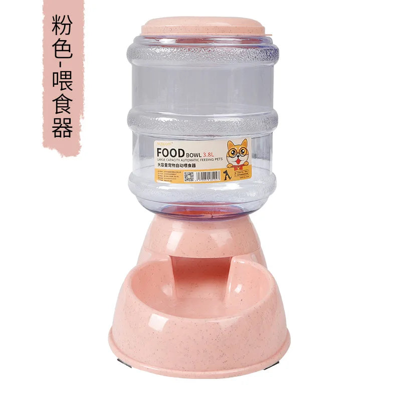 Pet automatic feeder candy colored large capacity water feeder cat dog automatic feeding pet supplies in stocks