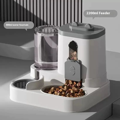 Dog Auto Feeder and Water Dispenser Gravity Food Feeder and Waterer Set with Pet Food Bowl Universal Pet Products