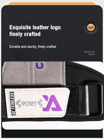 Cowhide Power-Assisted Straps Grips Fitness Gloves Anti-Skid Pads for Women Men Gym Workout Fitness Exercise【1 Pair】