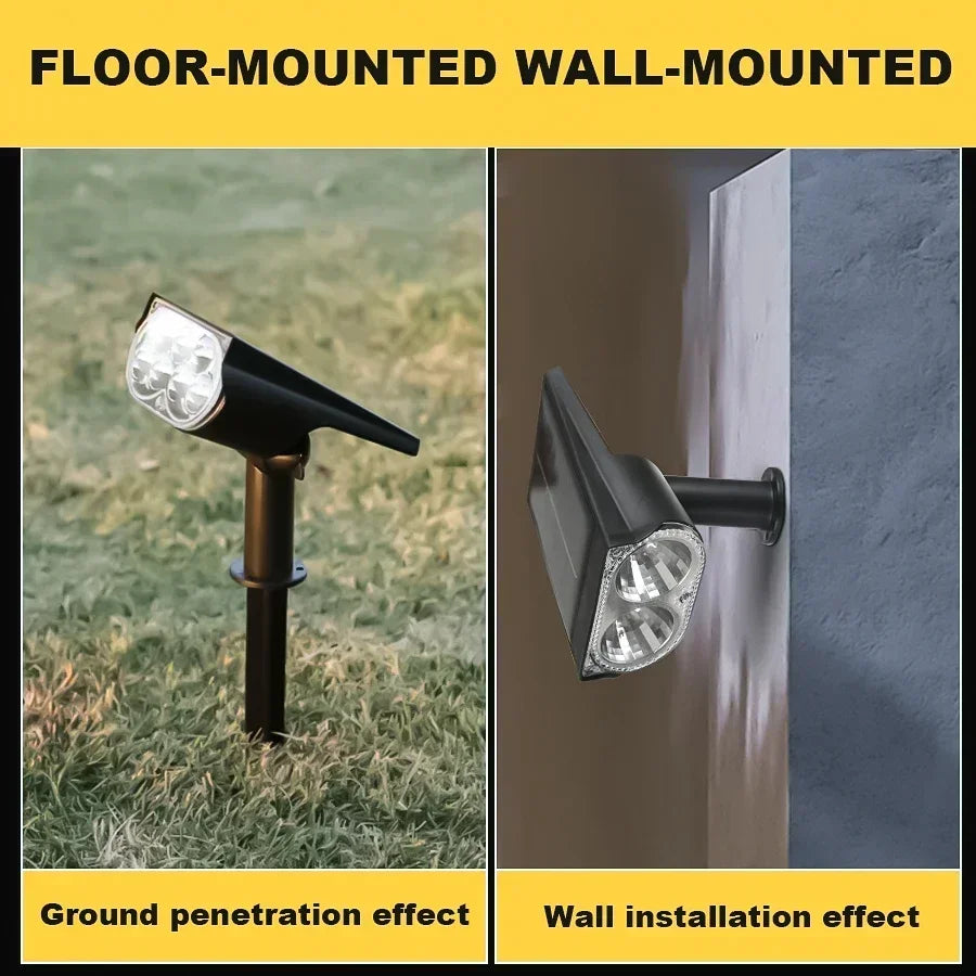 2/9LEDs RGB Solar Light Outdoors Landscape Spotlights Color Changing 2 In 1 Wireless Waterproof Solar Wall Lamp Patio Garden