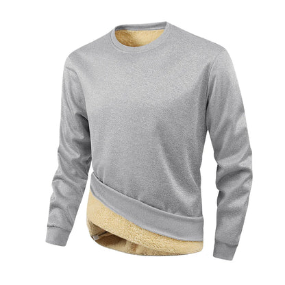 Men’s Fleece Lined Sweatshirt Winter Warm Pullover Crewneck Thick Thermal Casual Top Long Sleeve Shirt for Outdoor Sports