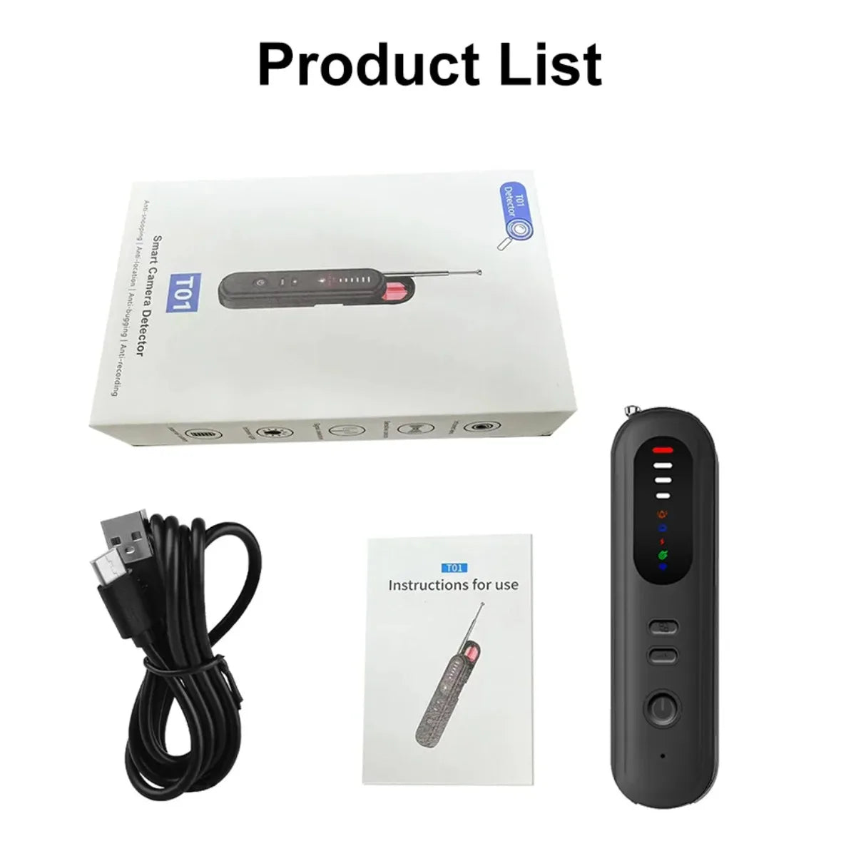 Camera detector, travel security guard, infrared scanner, anti-eavesdropping, positioning signal detector T06
