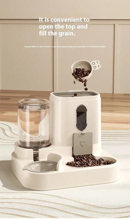 Dog Auto Feeder and Water Dispenser Gravity Food Feeder and Waterer Set with Pet Food Bowl Universal Pet Products