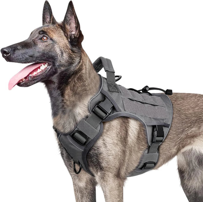 Adjustable No-Pull Tactical Dog Harness with Handle for Large Dogs - Reflective Military Vest for Labrador Retriever, Siberian H