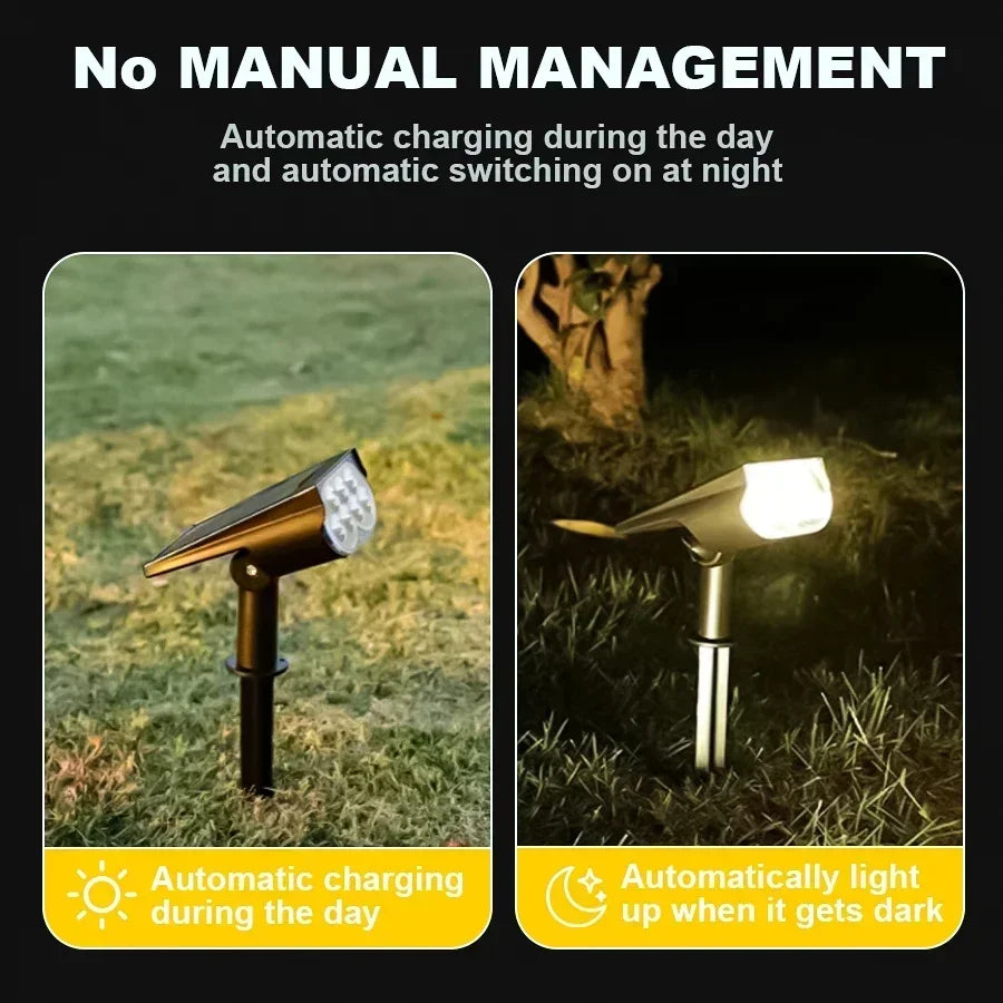 2/9LEDs RGB Solar Light Outdoors Landscape Spotlights Color Changing 2 In 1 Wireless Waterproof Solar Wall Lamp Patio Garden